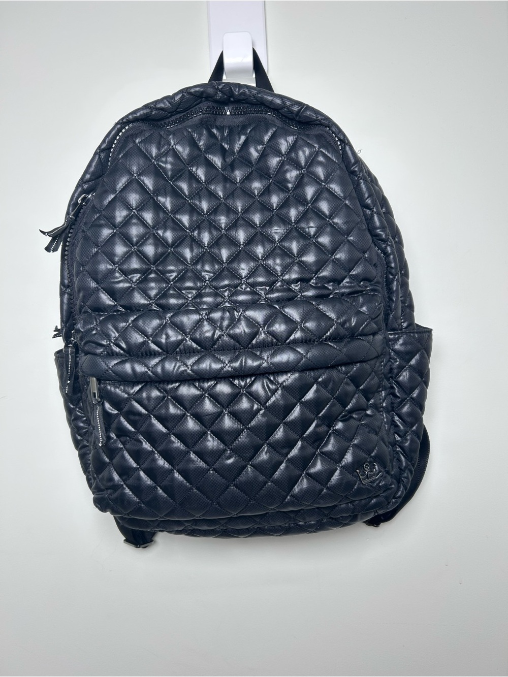 Oliver Thomas Large Wingwoman Laptop Backpack black quilted travel work - Picture 2 of 9